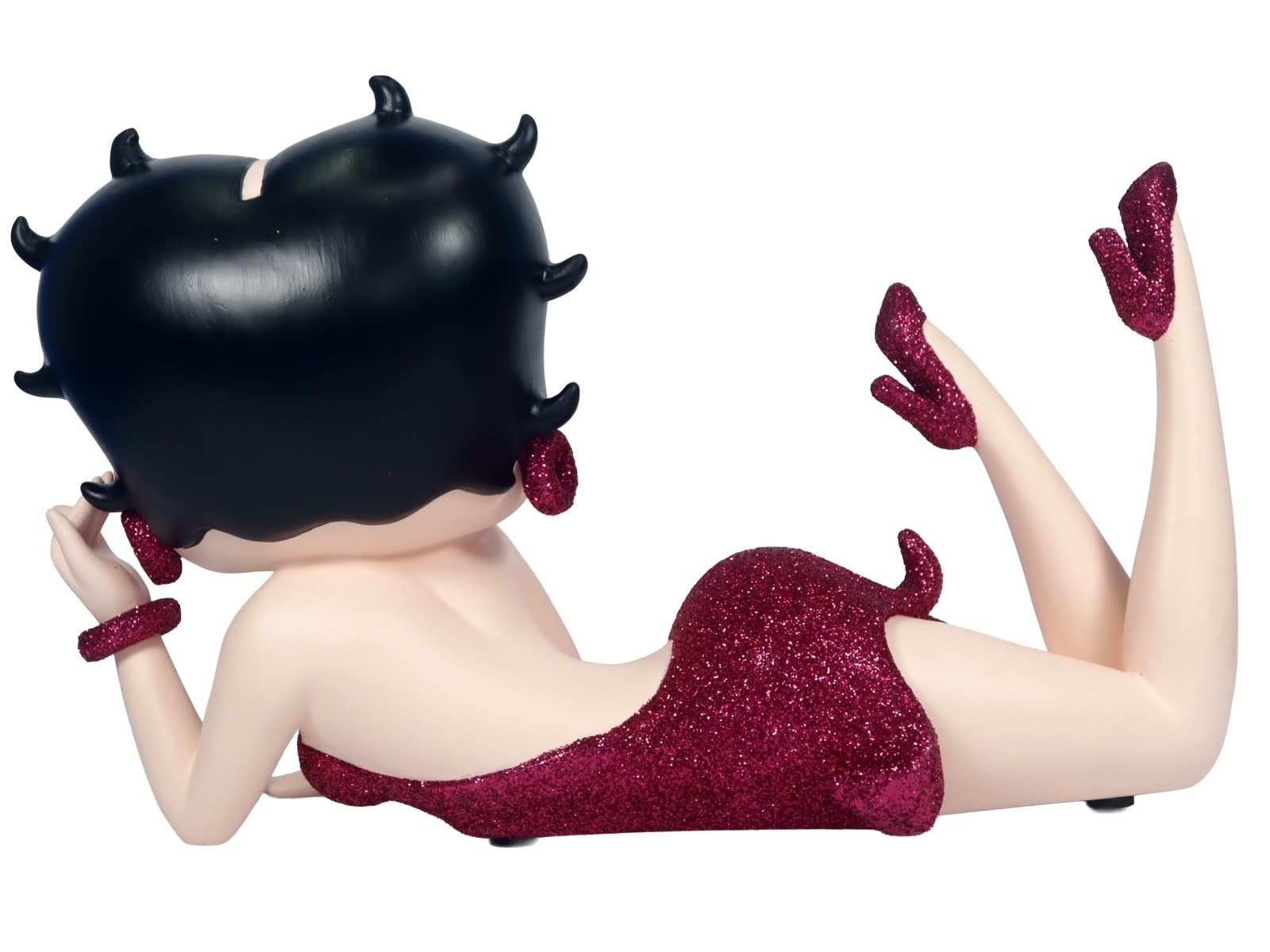 Figurine: Betty Boop - Lying Down Pink Fuchsia Glitter Dress