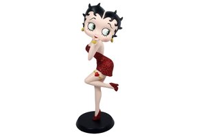 Figurine: Betty Boop Blowing Kiss - Red Glitter Dress