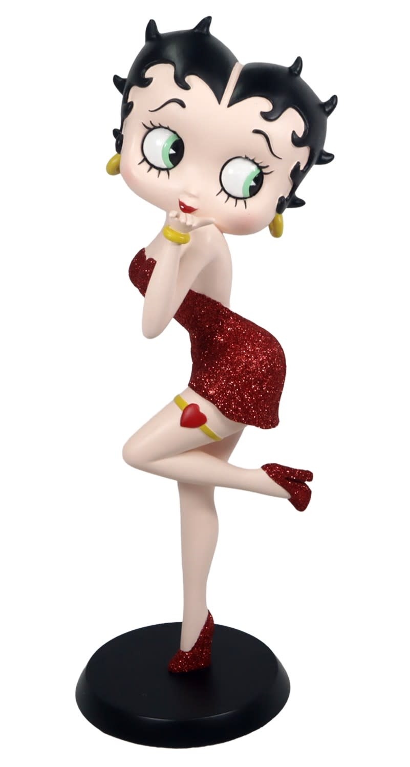 Figurine: Betty Boop Blowing Kiss - Red Glitter Dress