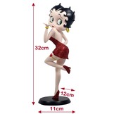 Figurine: Betty Boop - Blowing Kiss Red Glitter Dress