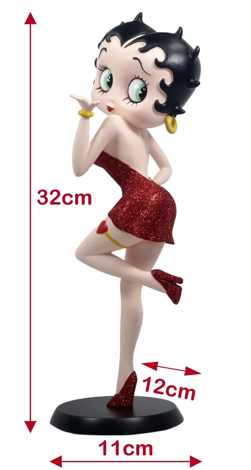 Figurine: Betty Boop Blowing Kiss - Red Glitter Dress