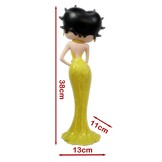 Figurine: Betty Boop - Holding Flowers Yellow Glitter Dress