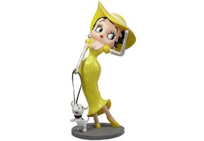 Figurine: Betty Boop Walking Pudgy Yellow Glitter Dress