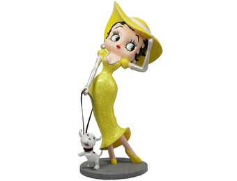 Figurine: Betty Boop Walking Pudgy Yellow Glitter Dress