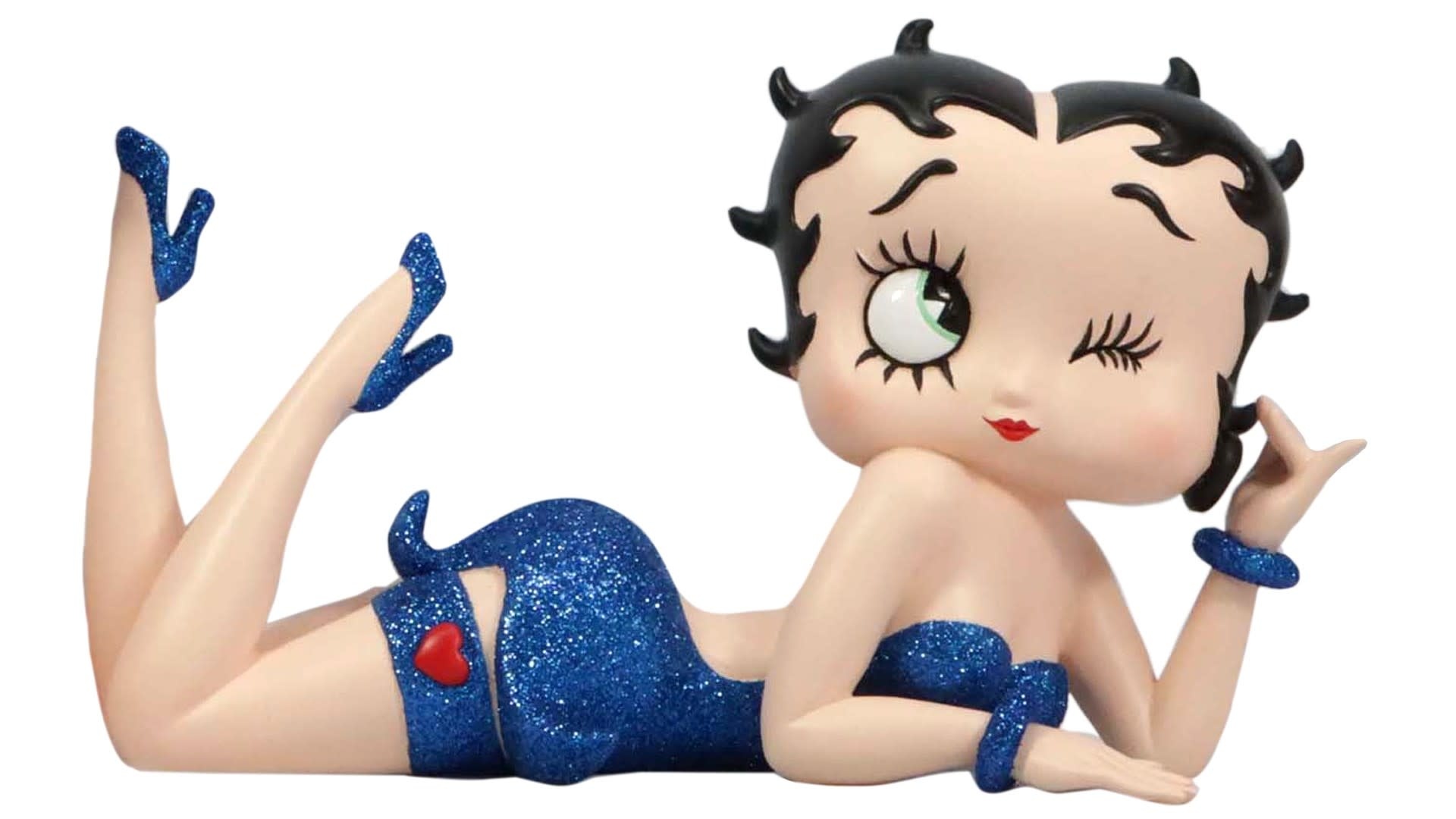 Figurine: Betty Boop Lying Blue Glitter