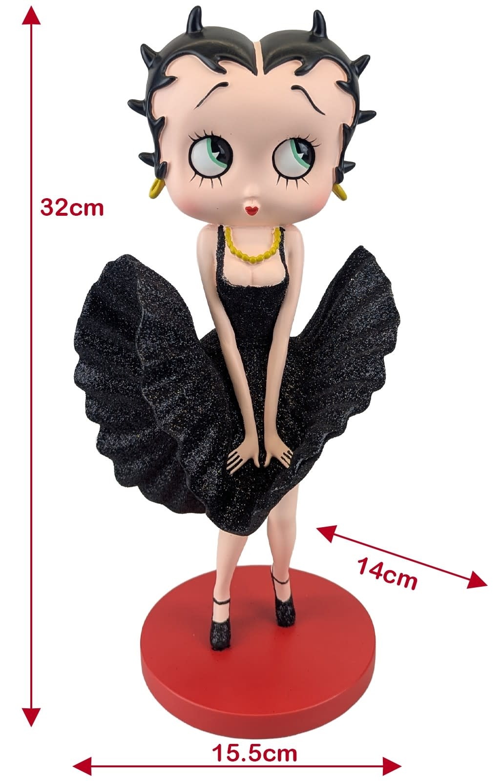 Figurine: Betty Boop Cool Breeze (Blk Glitter) Sm