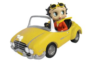 Figurine: Betty Boop In Yellow Sports Car