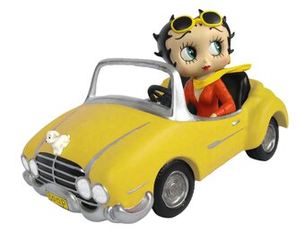Figurine: Betty Boop In Yellow Sports Car