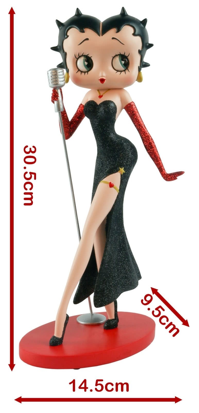 Figurine: Betty Boop - Classic Singer (Black Glitter Dress)