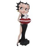 Figurine: Betty Boop With Red Glitter Pillow Box (Black Dress)