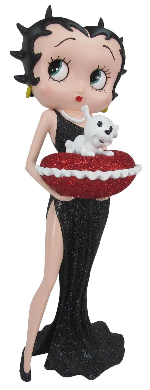 Figurine: Betty Boop - With Red Glitter Pillow Box (Black Dress)
