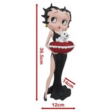 Figurine: Betty Boop With Red Glitter Pillow Box (Black Dress)