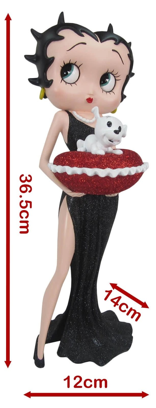 Figurine: Betty Boop - With Red Glitter Pillow Box (Black Dress)