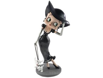Figurine: Betty Boop Walking Pudgy Black Glitter