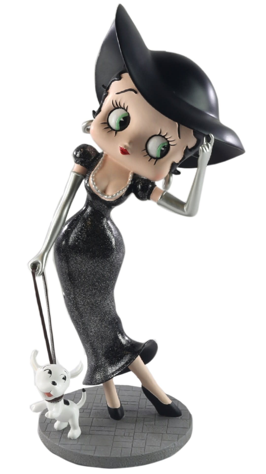 Figurine: Betty Boop - Walking Pudgy Black Glitter