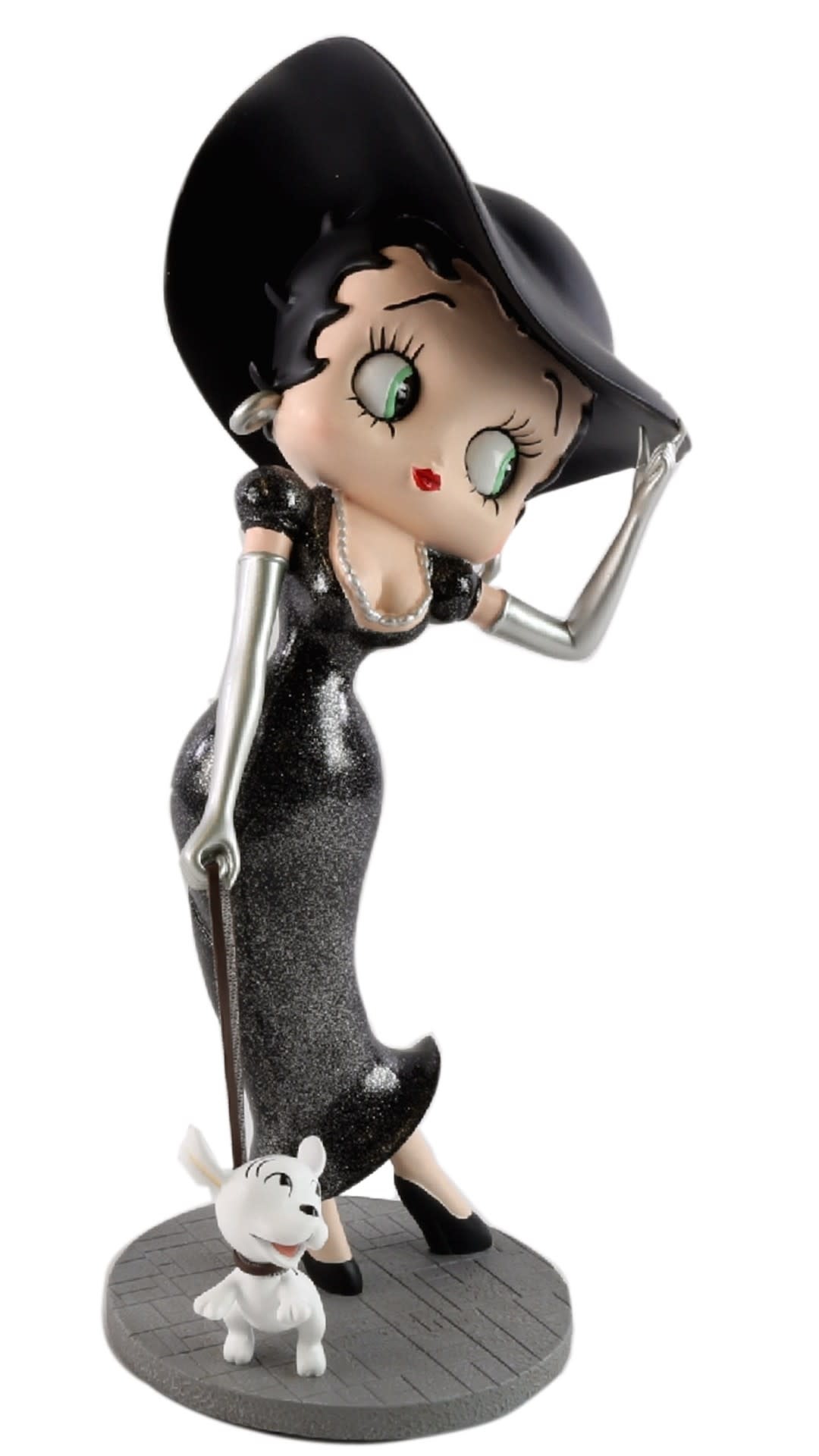 Figurine: Betty Boop Walking Pudgy Black Glitter