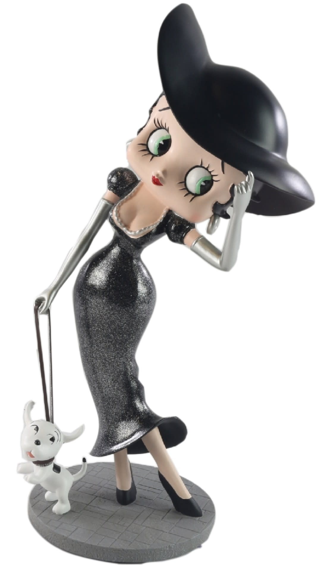 Figurine: Betty Boop - Walking Pudgy Black Glitter