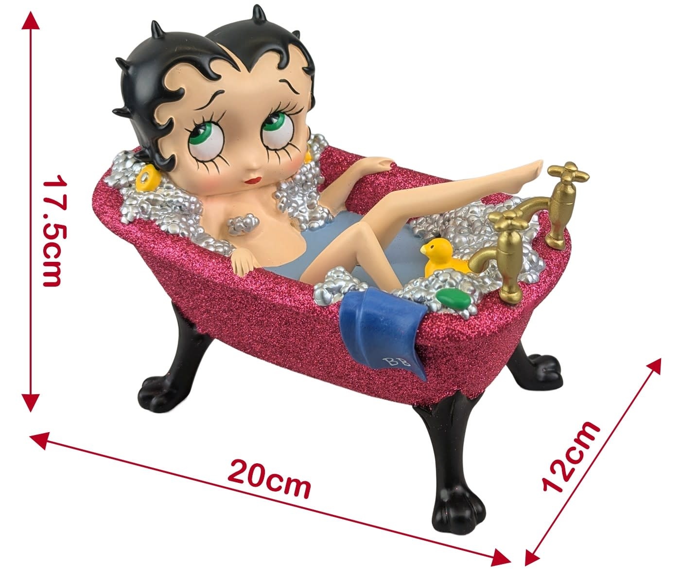 Figurine: Betty Boop - Bath Tub Fuchsia Pink Glitter
