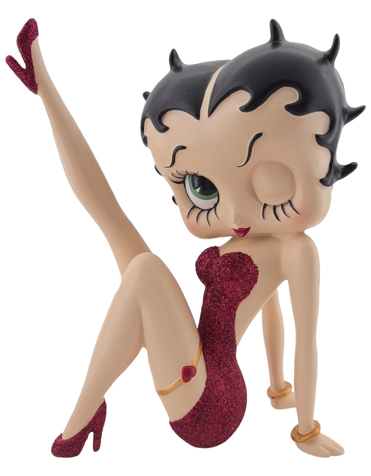 Figurine: Betty Boop - Leg Up (Red Glitter)