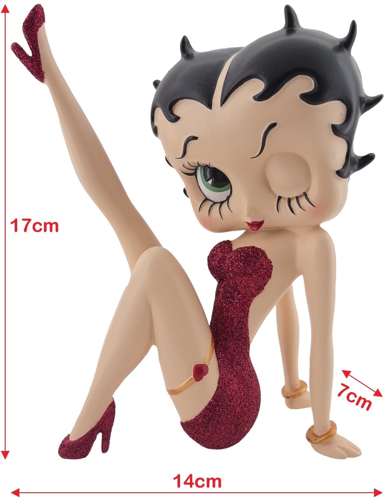 Figurine: Betty Boop Leg Up (Red Glitter)