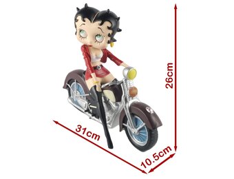 Figurine: Betty Boop On Motorbike Red Jacket