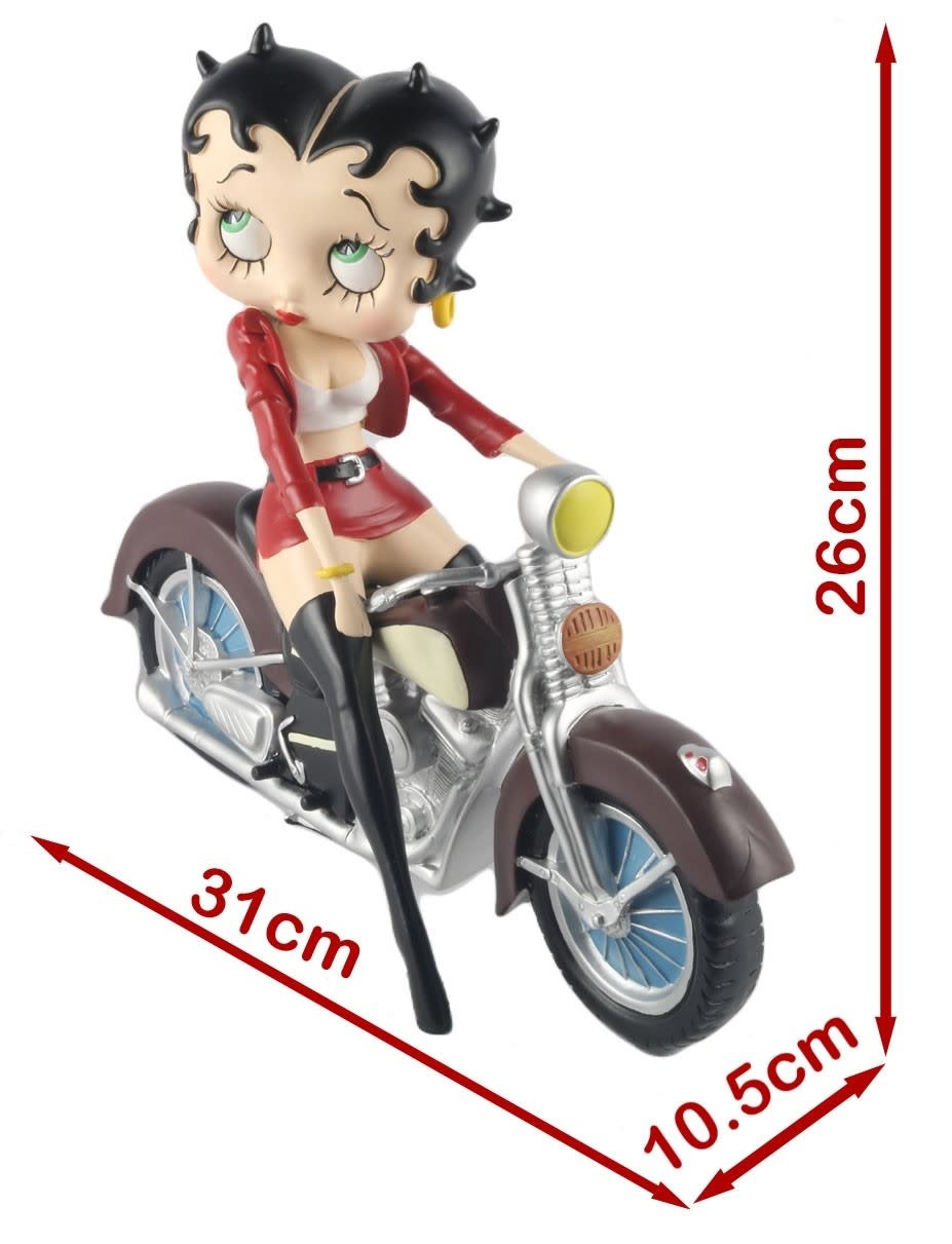 Figurine: Betty Boop - On Motorbike Red Jacket