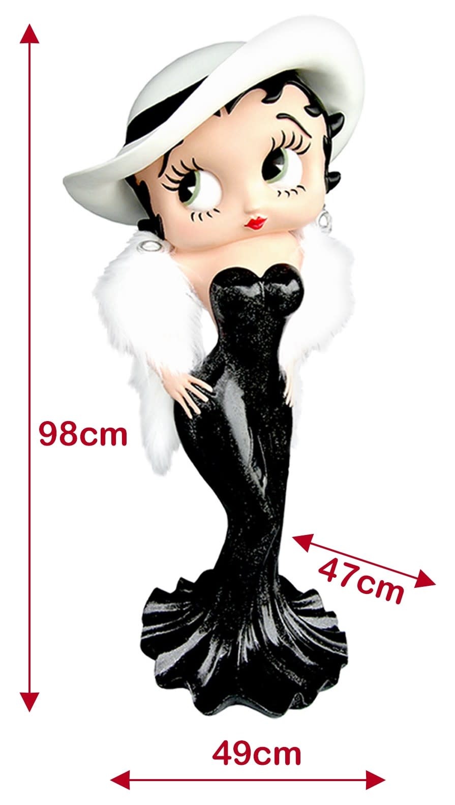 Figurine: Betty Boop - Madam 3ft (Black Glitter Dress)
