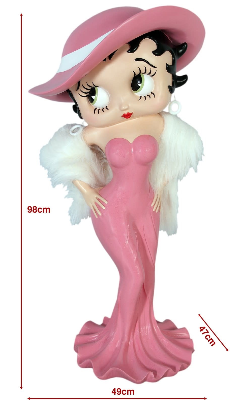 Figurine: Betty Boop - Madam 3ft (Pink Glitter Dress)