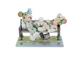 Figurine: Mickey & Minnie - Sit On The Chair- With - Electroplating - Finish