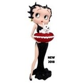 Figurine: Betty Boop - With Red Glitter Pillow Box (Black Dress)