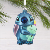 Kerstornament: Disney Stitch - With Scrump - Blown Glass -Hallmark Ornament