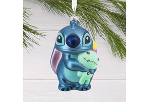 Kerstornament: Disney Stitch - With Scrump - Blown Glass -Hallmark Ornament