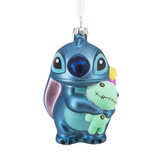 Kerstornament: Disney Stitch - With Scrump - Blown Glass -Hallmark Ornament