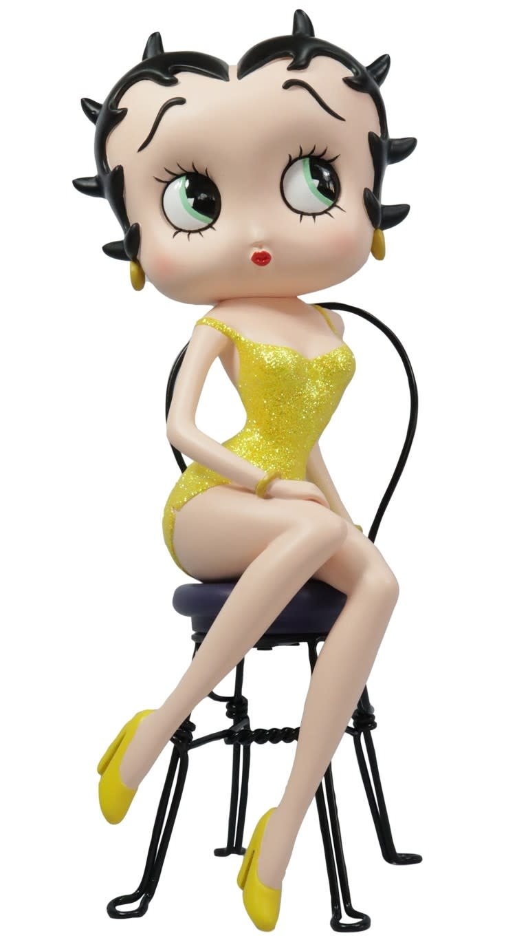 Figurine: Betty Boop - on Chair Yellow Glitter 32.0 cm