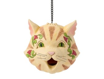 Vogelhuisje: Birdhouse Cat Figurine by Heartwood Creek