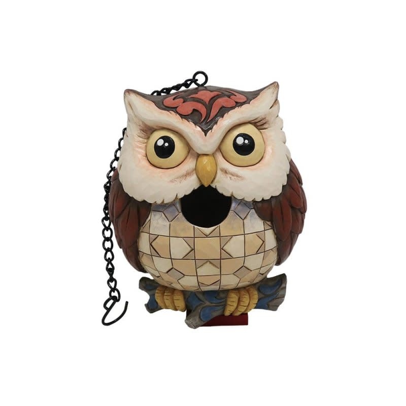 Vogelhuisje: Birdhouse Owl Figurine by Heartwood Creek