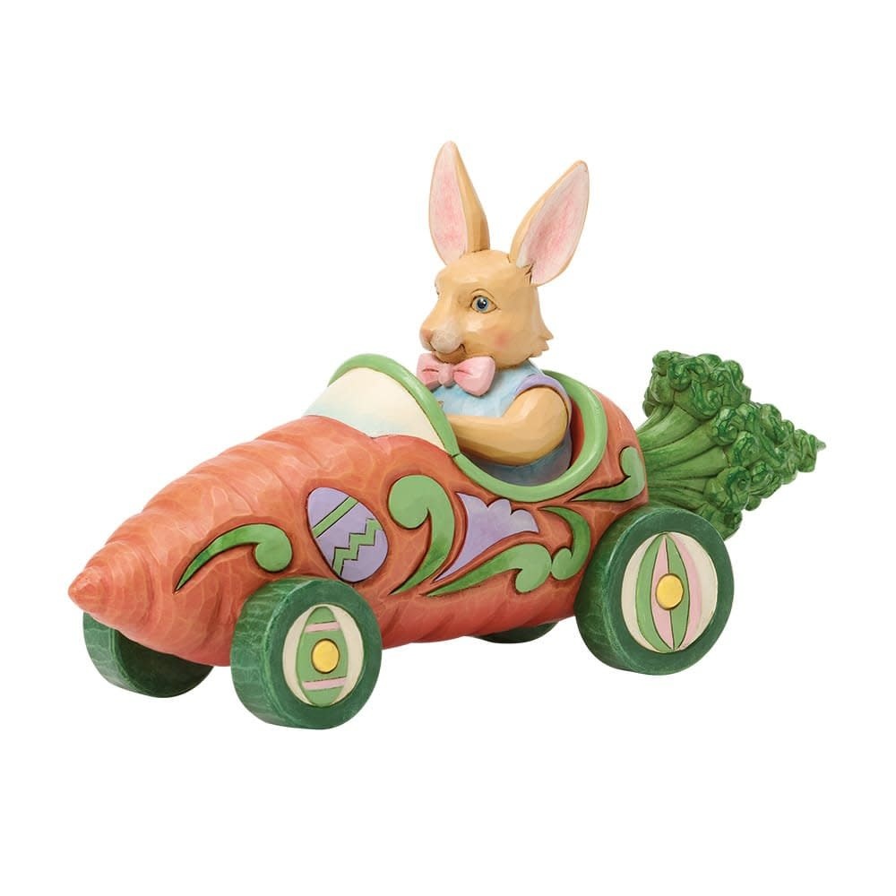 Figurine: Bunnies On Parade Carrot Car by Heartwood Creek