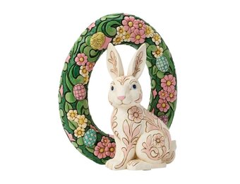 Figurine: Bunny Wreath - by Heartwood Creek