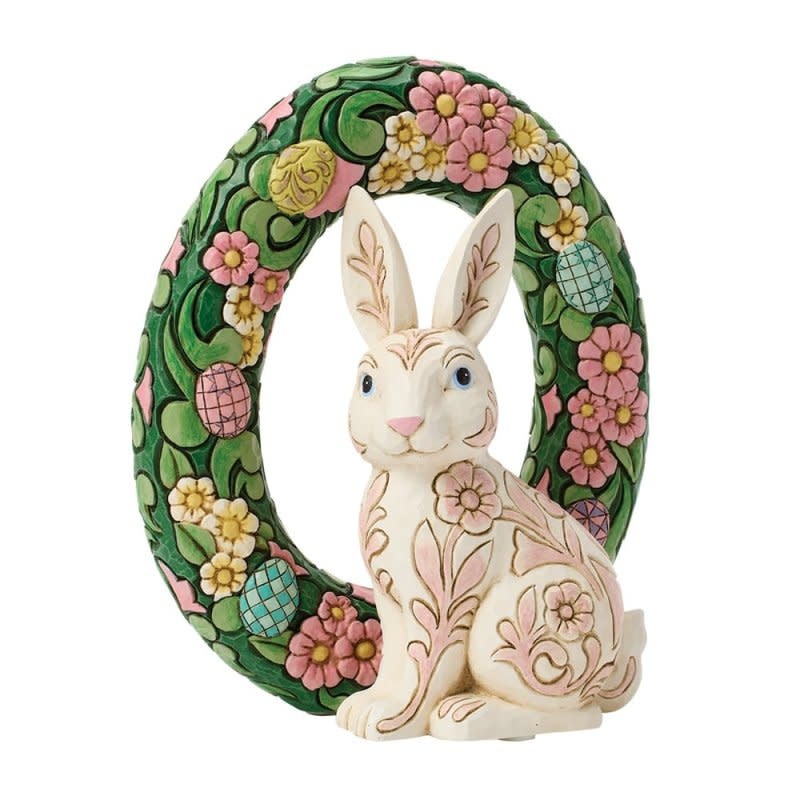Figurine: Bunny Wreath - by Heartwood Creek