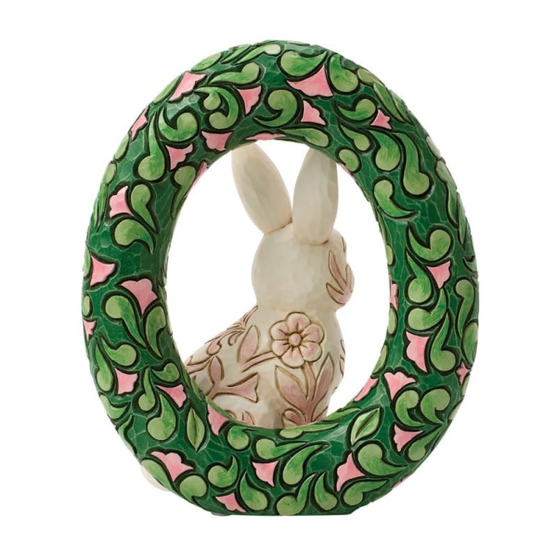 Figurine: Bunny Wreath - by Heartwood Creek