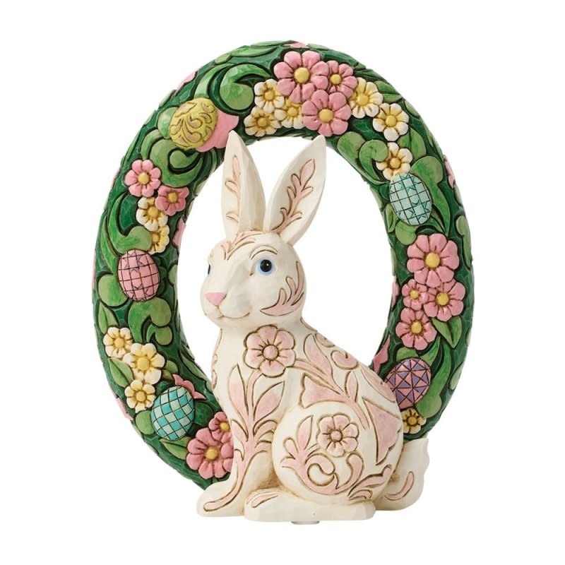 Figurine: Bunny Wreath - by Heartwood Creek