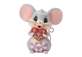 Figurine: Mouse Holding A Heart - by Heartwood Creek