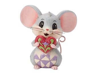 Figurine: Mouse Holding A Heart - by Heartwood Creek