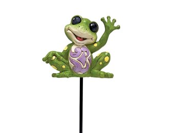 Plantsteker: Plant Stake Frog Figurine by Heartwood Creek