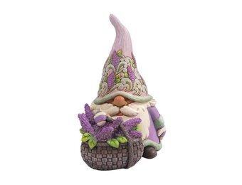 Gnome: Gnome W Basket Of Lilac Figurine by Heartwood Creek