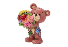 Figurine: Teddy Bear With Bouquet by Heartwood Creek