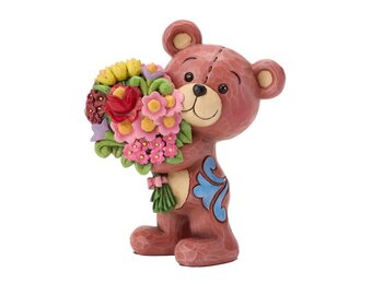 Figurine: Teddy Bear With Bouquet by Heartwood Creek