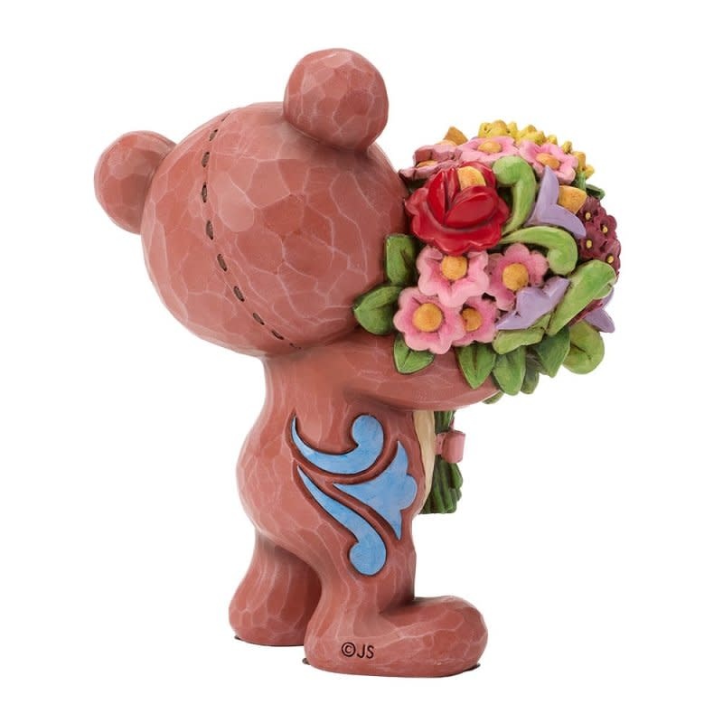 Figurine: Teddy Bear With Bouquet by Heartwood Creek