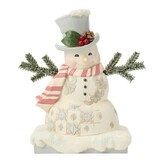 Figurine: White Woodland Snowman with Top Hat by Heartwood Creek