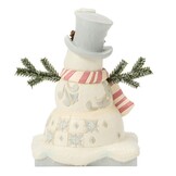 Figurine: White Woodland Snowman with Top Hat by Heartwood Creek